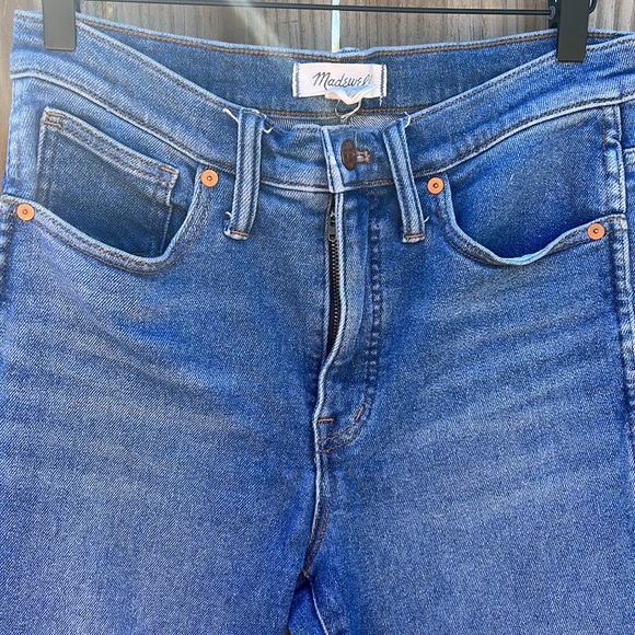 MADEWELL STOVEPIPE Fair Trade Certified Factory Blue Denim Jeans - Picture 2 of 10